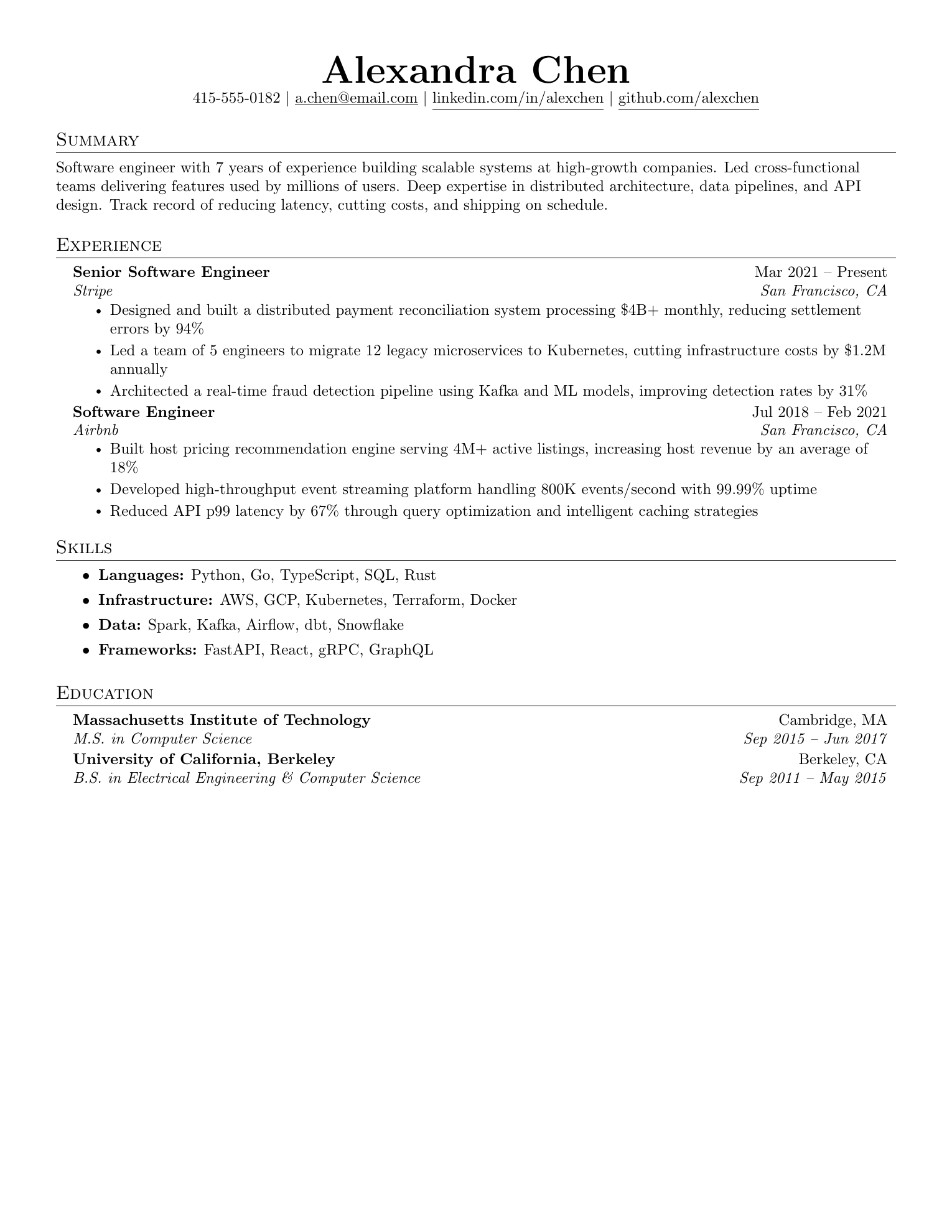 Classic resume template preview