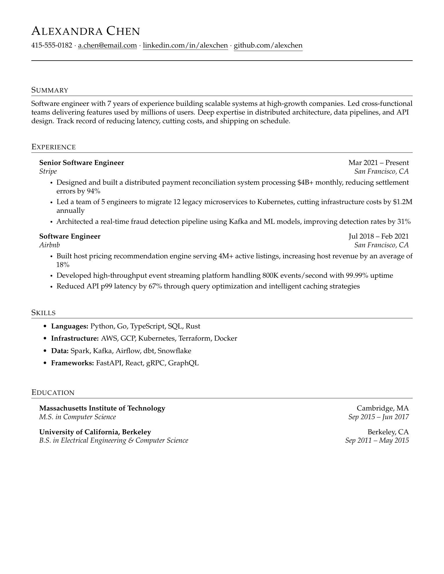 Professional resume template preview